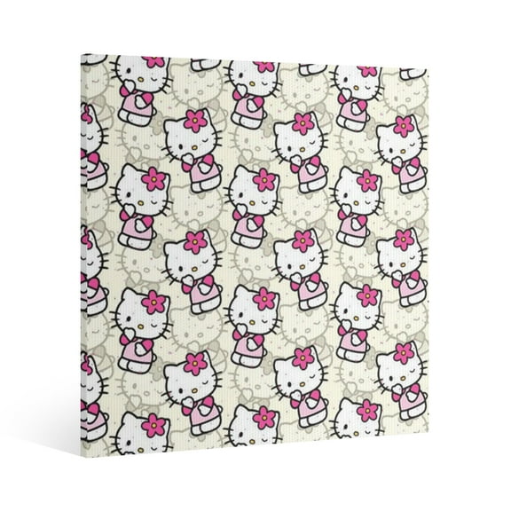 Hello Kitty Canvas Wall Art Cartoon Wall Decor | HD Printed & Wooden framed wall art | Modern Wall Decor for Gift | Kids Room Decor | Made in USA 8x8 Inch