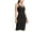 Black, variant on Women's Bandage Dress Sexy Spaghetti Strap Celebrity Bodycon Knee Length Dress Vestidos Black S