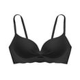 thumbnail image 4 of Bigersell Seamless T-Shirt Bras Women Pullover Bra Back-Smoothing Ladies Push up Wireless Bra No Underwire Everyday Wire-Free Bra Women's Comfortable Sports Bras Black 32, 4 of 6