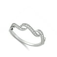 thumbnail image 4 of Clear Cubic Zirconia Elegant Wave Twist Ring .925 Sterling Silver Band White Jewelry Female Size 9, 4 of 4