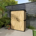 thumbnail image 3 of GVN Garden Storage Shed, Tool Storage Shed,Outdoor Garden Shed with Asphalt Roof, 2 Shelves, Lockable Doors and Adjustable Feet, Natural, 3 of 11