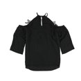 thumbnail image 2 of bar III Womens Applique Tunic Blouse, Black, XX-Small, 2 of 2
