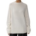 thumbnail image 3 of Women'S Oversized Sweaters Fall Outfits Trendy Crewneck Long Sleeves Knit Fashion Pullover Tops White M, 3 of 10