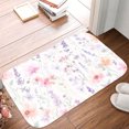 thumbnail image 2 of Watercolor Wildflower Luxury Flannel Bathroom Mats 16x24, Extra Soft and Absorbent Non-Slip Shower Rug for Bathroom Floor, 2 of 8