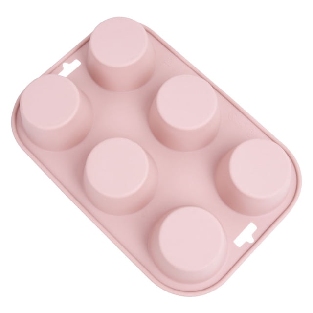Yuarrent Molde de 6 cavidades para magdalenas, Mousse, galletas de Chocolate, Cupcake redondo, Fondant, molde para pudín, moldes para pasteles, Herramientas y accesorios para hornear Rosa Yuarrent HA078831-02