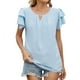 thumbnail image 2 of mfyjkho Tops Para Hacer Ejercicio, Blusa Informal De Cuello Redondo Y Manga Corta De Color Liso Para Mujer Tops Para Salir Para Mujer Xxl, 2 of 8