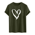 thumbnail image 4 of UVEASISHA Valentines Day Shirt Men Short Sleeve Crewneck Heart Graphic Tees Spring Summer Casual Regular Fit Vacation T-Shirts Army Green S, 4 of 4