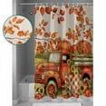 thumbnail image 4 of Orange Truck Fall Waterproof Fabric Shower Curtain, Autumn Floral Pumpkins Harvest Shower Curtain for Bathroom Curtains Bathtubs Hotel Washable Shower Curtains with 12 Hooks Stall 54x78in, 4 of 6