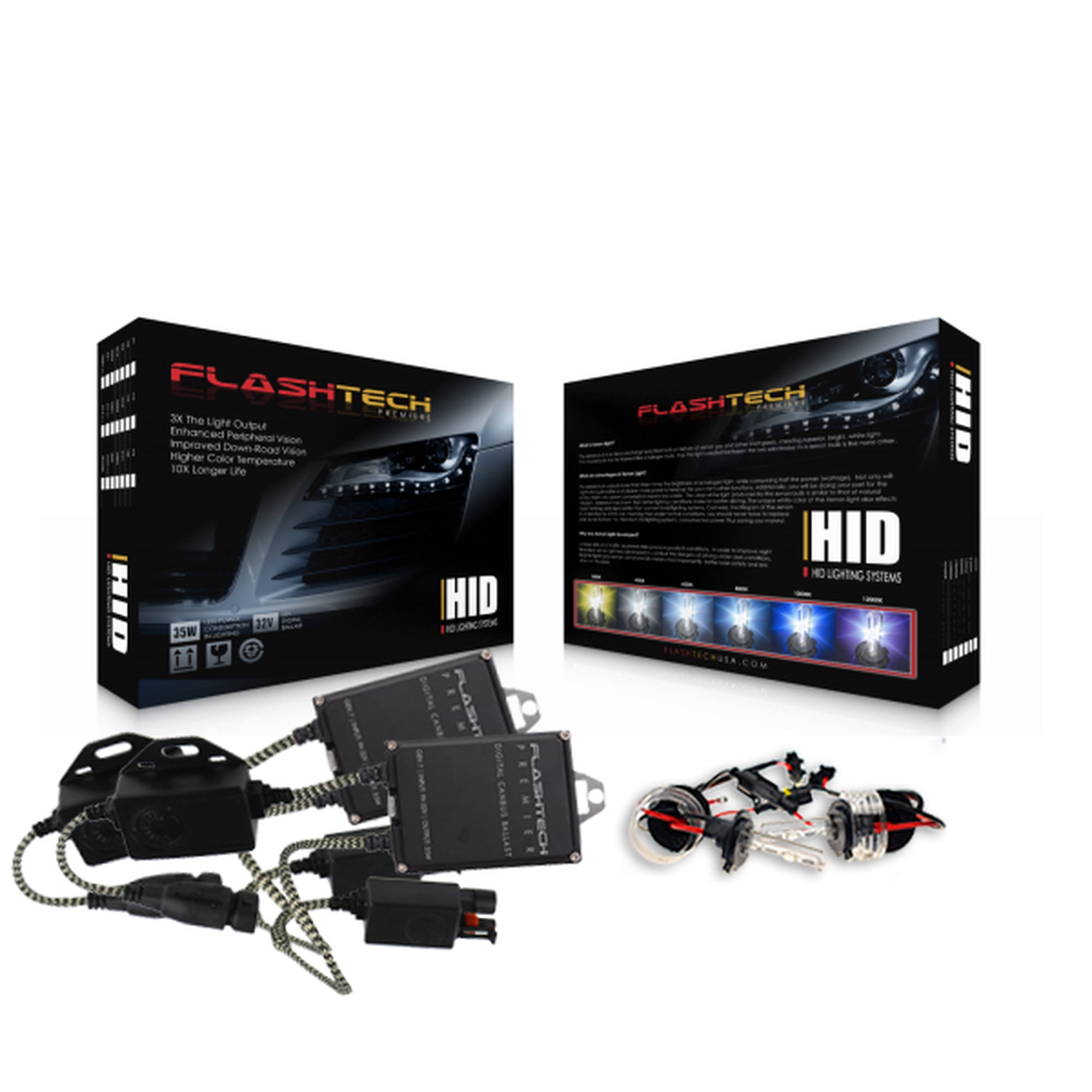 Flashtech 9007 Bulb Size Premier 32V HID Headlight Replacement Kit -5000K