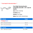 thumbnail image 2 of Front Right Steering Knuckle - Compatible with 2005 - 2011 Audi A6 Quattro 2006 2007 2008 2009 2010, 2 of 2
