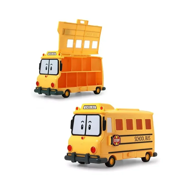 ロボカーポリー(RobocarPoli) スクールビーおかたづけかばん　SET Robocar Poli School B Carrying Case School Bus Toy Ideal for Kids