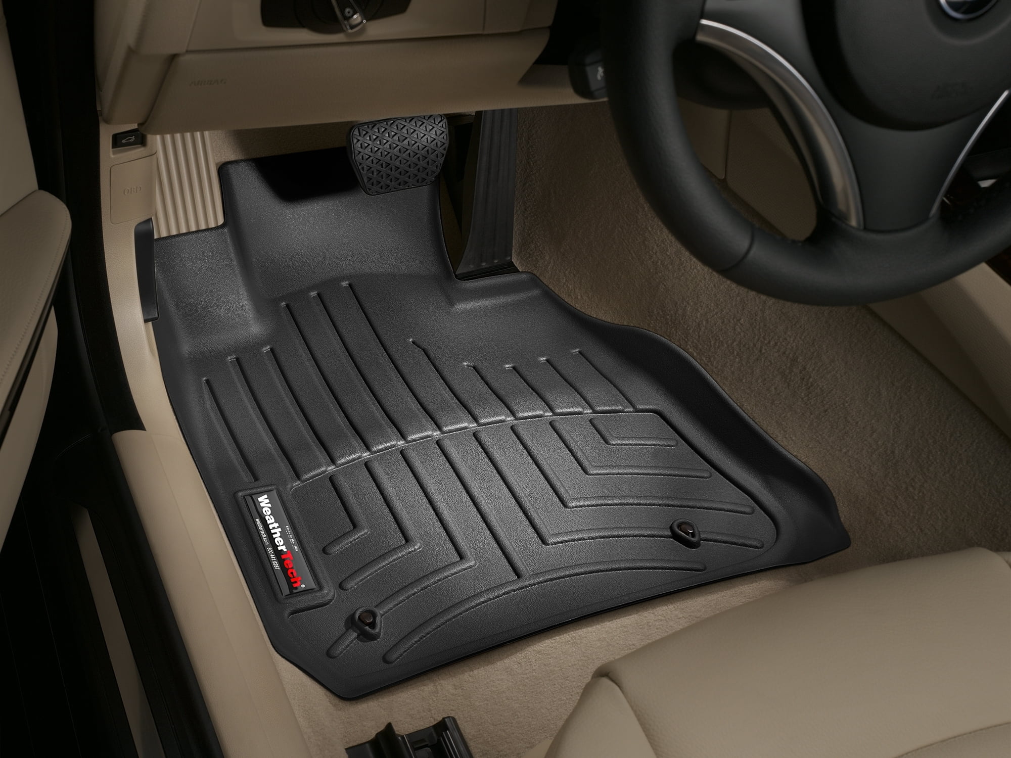 WeatherTech Custom Fit FloorLiners compatible with BMW M3, 335i - 1st Row (Driver & Passenger), Black