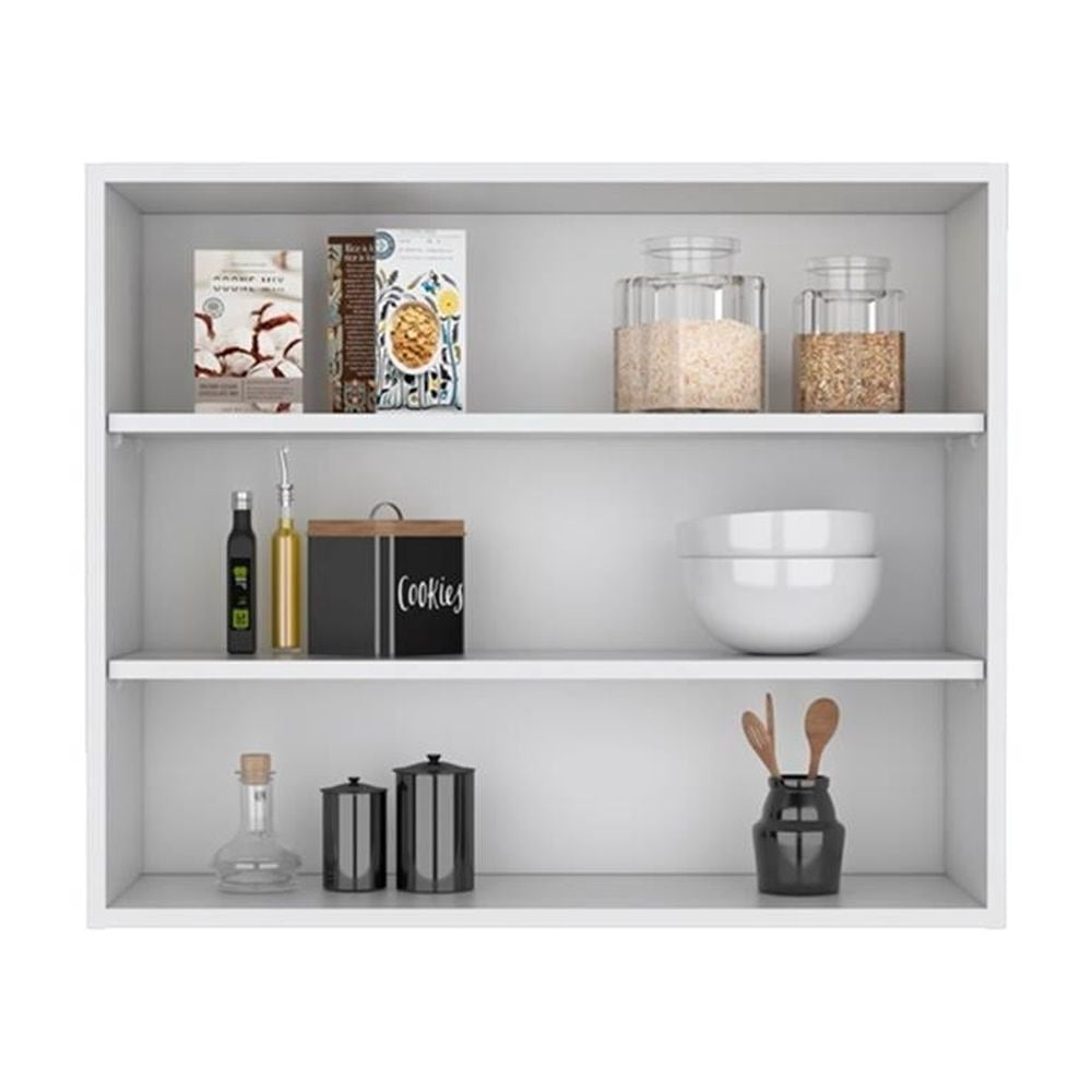 Pemberly Row Contemporary Floating Shelf Engineered Wood White