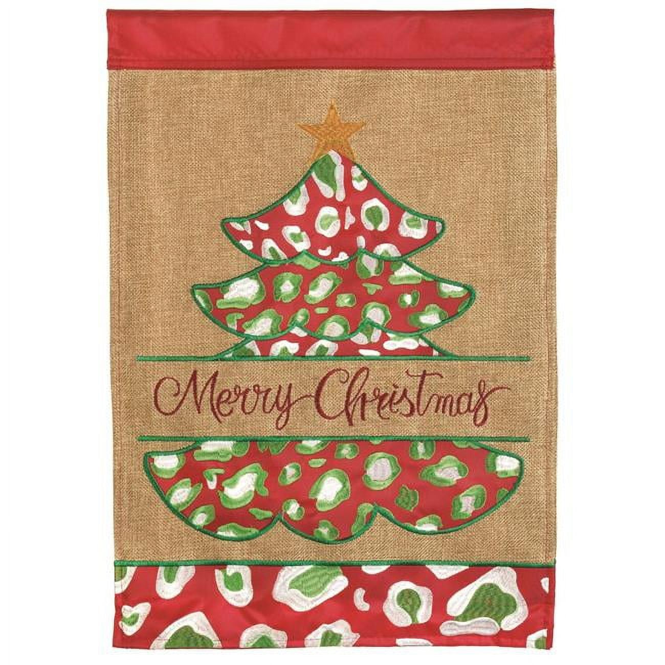 Magnolia Gardens M011420 13 x 18 in. Christmas Tree Double Applique Garden Flag