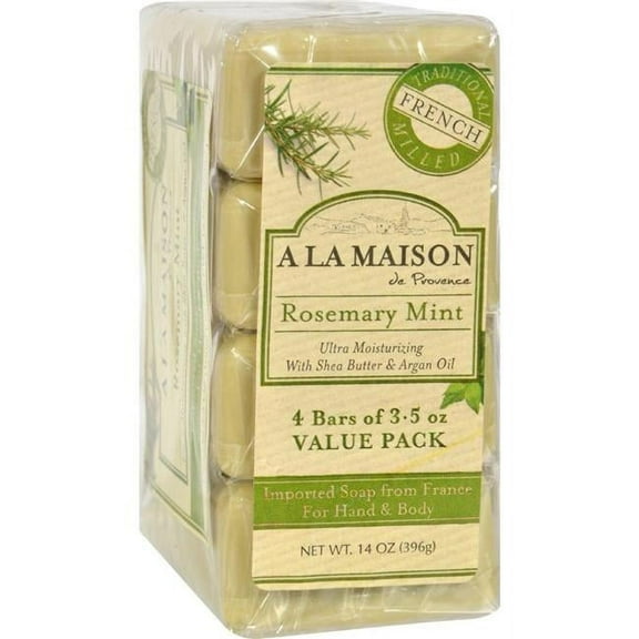A La Maison HG1015692 Rosemary Mint Bar Soap, Pack of 4