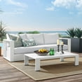thumbnail image 2 of Lounge Sectional Sofa Chair Table Set, White, Aluminum, Metal, Fabric, Modern Contemporary, Outdoor Patio Balcony Cafe Bistro Garden Furniture Hotel Hospitality, 2 of 10