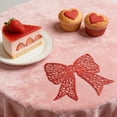 thumbnail image 5 of Beautynvta Valentines's Day Bow Placemat, Red Hollowed-Out PVC Table Mat Easy Clean Non-Slip Washable for Dining Tables Kitchen Decor, 5 of 7