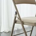 thumbnail image 3 of UBesGoo 4 Pack Folding Chairs Cushioned Padded Seat Wedding Chairs with Metal Frame Home Office Party Use Light Brown, 3 of 11