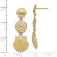 thumbnail image 4 of 14K Yellow Gold Enchanting, Handcrafted Polished 36.9 Mm 13.4 Scallop, Sand Dollar,,Scallop Dangle Earrings, 4 of 4