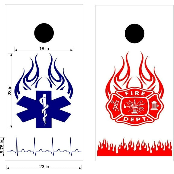 Cornhole Boards Decals Fire EMS EMT Fireman Fighter Sticker 1546