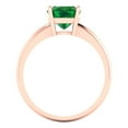 thumbnail image 4 of 2 ct Cushion Cut Simulated Emerald Solitaire 18K Rose Gold Womens Engagement Ring, 4 of 5