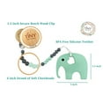 thumbnail image 5 of Teether + Clip Collection: Mint Elephant Teether with a Pacifier Clip, 5 of 5