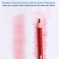 thumbnail image 3 of Uxcell Watercolor Pencil for Blending, Coloring, Sketch Drawing, Painting, 12Pcs, Pink, 3 of 6