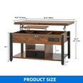 thumbnail image 2 of Dextrus 4-in-1 Lift Top Coffee Table with RGB Light, Storage, Power Outlets, Dual Tops, Brown, 2 of 10