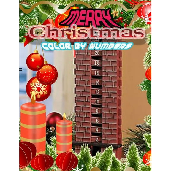 Merry Christmas Color By Numbers: a beautiful colouring book with Christmas designs on a black background, for gloriously vivid colours (Paperback)