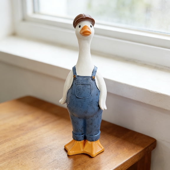 Courtyard Figurine Garden Decor, Resin Duck Statue for Outdoor Decoration, Whimsical Yard Ornament Weatherproof, Cute Patio Accents for Home Flowerbed, Thoughtful Gift for Garden Lovers