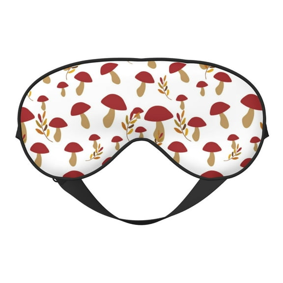 Naloa Red Mushroom Print Sleep Mask for Sleeper, Light Blocking Sleeping Eye Mask for Women Men, Eye Shade with Adjustable Strap for Travel, Nap,Meditation