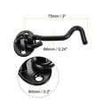 thumbnail image 3 of Uxcell 3" Cabin Hook Latch 201 Stainless Steel with Screws Black 4 Pack, 3 of 6