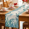 thumbnail image 5 of Turquoise Jellyfish Coastal Table Runner 72 Inches, Summer Ocean Seaweed Rustic Bed Runner Dresser Scarves Tabletop for Indoor Outdoor Parties/Ceremony/Banquet, 14" x 72", 5 of 9