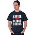 thumbnail image 3 of Funny Bricks Before Chicks Joke Men's Graphic T Shirt Tees Brisco Brands S, 3 of 5