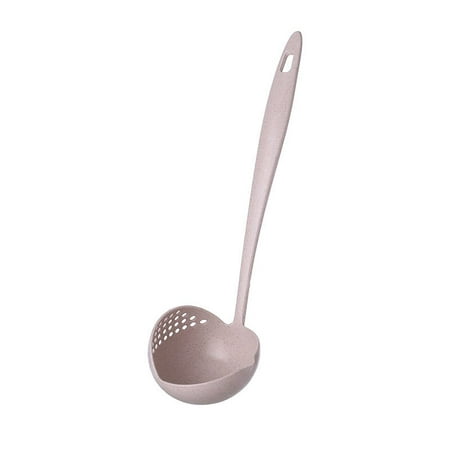 

Hot Selling 2 in 1 Long Handle Soup Spoon Home Strainer Cooking Colander Kitchen Scoop Plastic Ladle Tableware