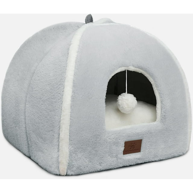 Cama para Gato WINDRACING Casa Tienda para Gatos con Almohada Lavable Gris