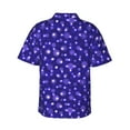 thumbnail image 3 of Balery Beautiful Purple Snowflakes Print Men's Hawaiian Shirts Short Sleeve Beach Shirt Relaxed Fit Vacation Button Down Shirts-X-Large, 3 of 9