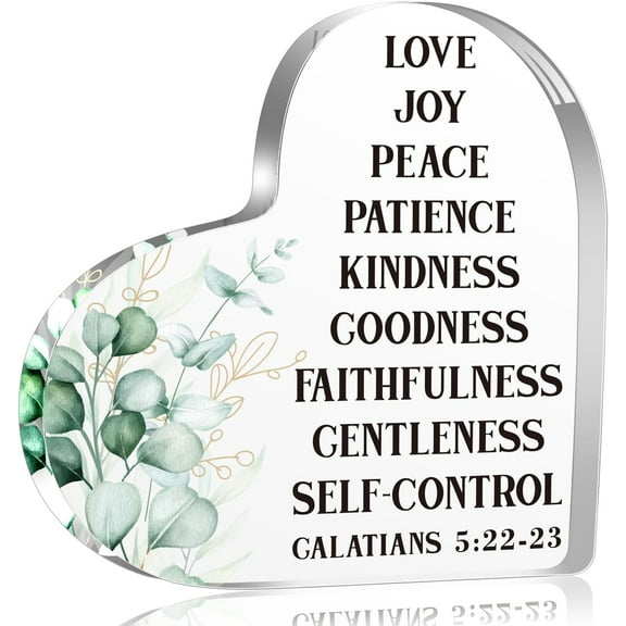 Christian Acrylic Galatians 522-23 Fruit Of The Spirit Gifts for Women, Christian Farmhouse Sign for Living Room Decorative Bible Verse Desk Art, Inspirational Gifts for The Home or Office Decor