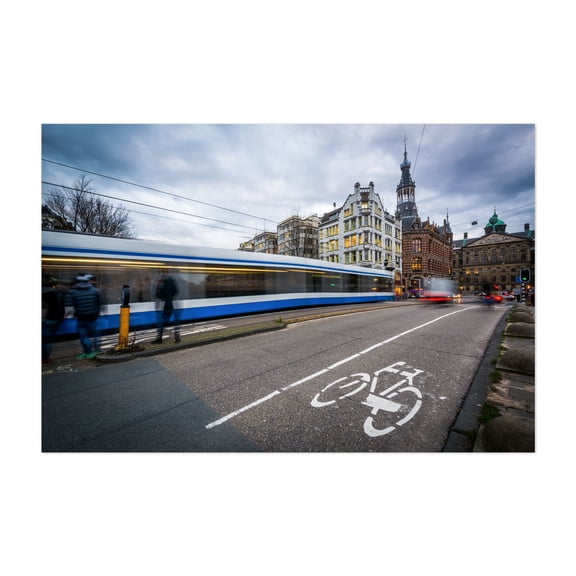 Raadhuisstraat Traffic 02 - Amsterdam Netherlands Photography Unframed Wall Art Print 5 x 7 inches