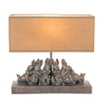 thumbnail image 5 of Creative Co-Op Resin Rabbit Table Lamp with Rectangle Linen Shade, Bronze Finish, 5 of 5