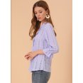 thumbnail image 4 of Blusa con bordado Allegra K Púrpura XL 3/4, 4 of 6