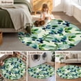 thumbnail image 5 of Round Area Rug 3 Ft, Blueberry Botanical Washable Non-Slip Circle Carpet for Living Room/Bedroom, Green Spring Leaves Branches Low-Profile Small Floor Mats Collection Rugs for Indoor, 5 of 8