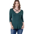 thumbnail image 2 of Womens Criss Cross Round Hem Top, 2 of 5