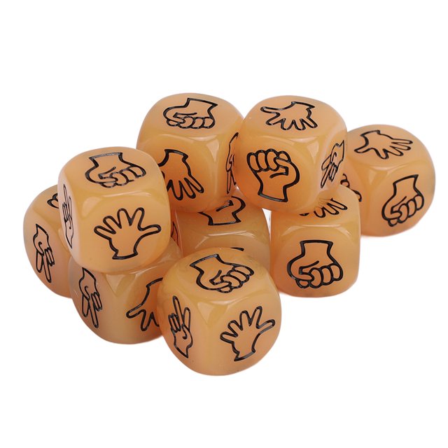 10 Dados Para Adivinar Los Dedos, Tijeras De Roca Luminosas, Juego De Dados De Papel Para Adivinar Los Dedos, Dados Ligeros Para Juegos De Mesa Para Fiestas Familiares