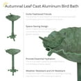 thumbnail image 3 of Sunnydaze Autumnal Leaf Freestanding Cast Aluminum Outdoor Bird Bath, Green Patina, 3 of 9