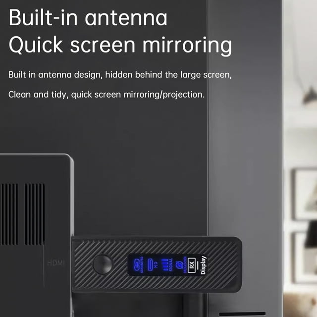HDMI Wireless Screen Projector HD 1080P 50M Video Transmitter Receiver Black