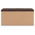 thumbnail image 6 of Signature Design by Ashley Prandefort Bedroom Storage Bench with Upholstered Seat, 2 Drawers, Tan Wood Finish and Brown Fabric Top, 6 of 9