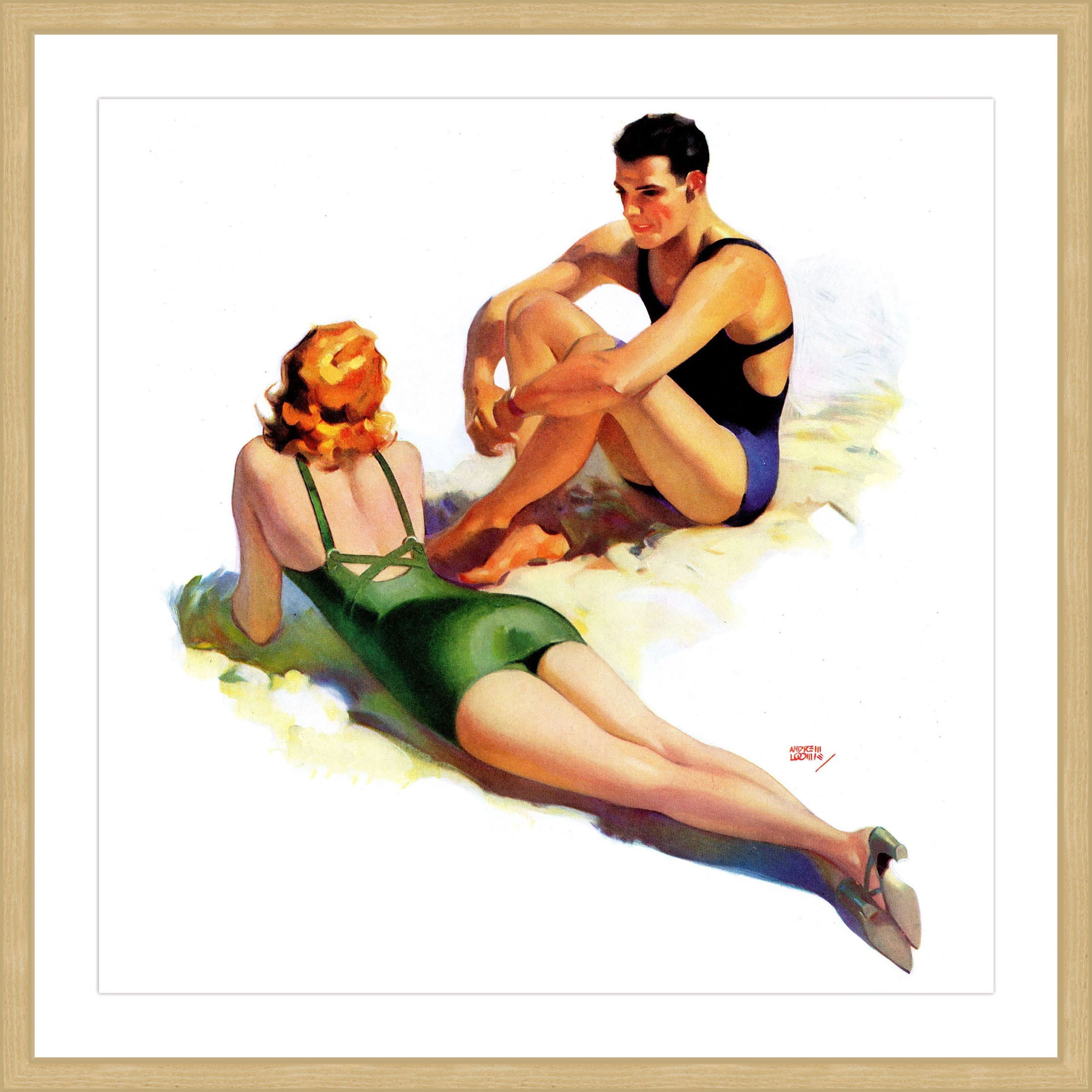 "Sunbathers" Framed Painting Print