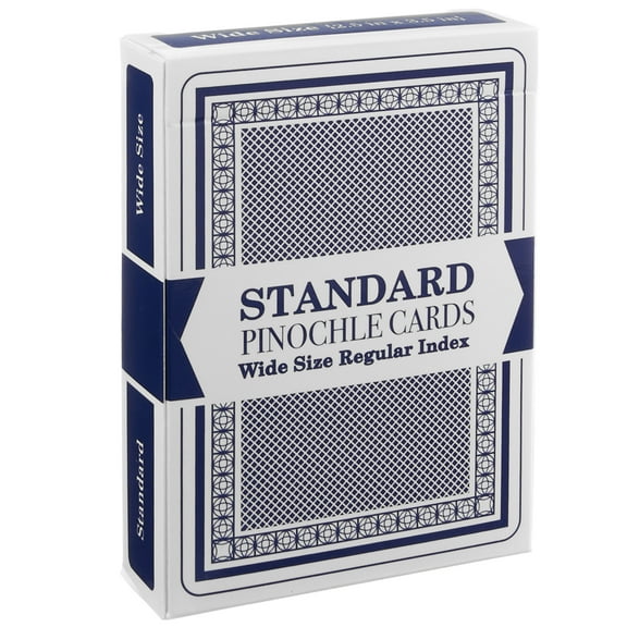 Pinochle Playing Cards, Poker Wide Size, Blue, 12-pack