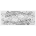 thumbnail image 1 of East Kitchen Mat, Traditional Koi Fish Pattern Ornaments Image Print, Plush Decorative Kitchen Mat with Non Slip Backing, 47" X 19", Grey and White, by Ambesonne, 1 of 1